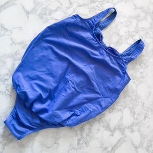 Retro 90’s Maternity Blue One Piece Swimsuit